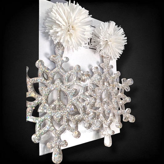 Glitter Peace Sign Snowflakes