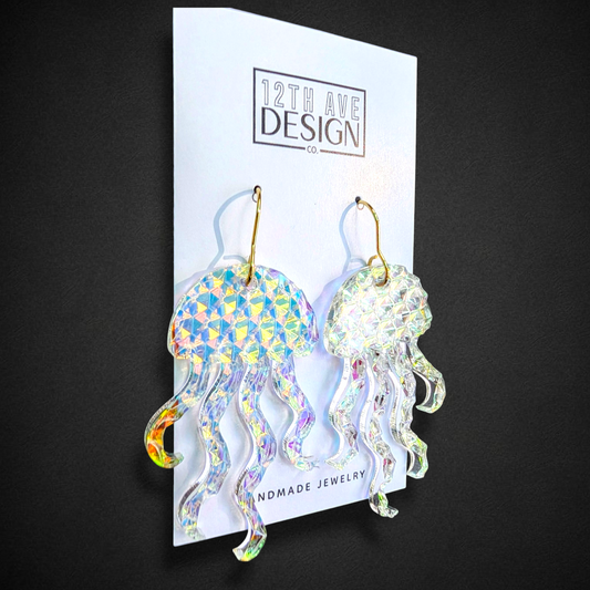 Jellyfish earrings side view