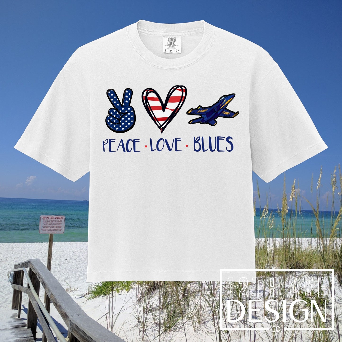 Peace Love Blues Relaxed Crop Shirt