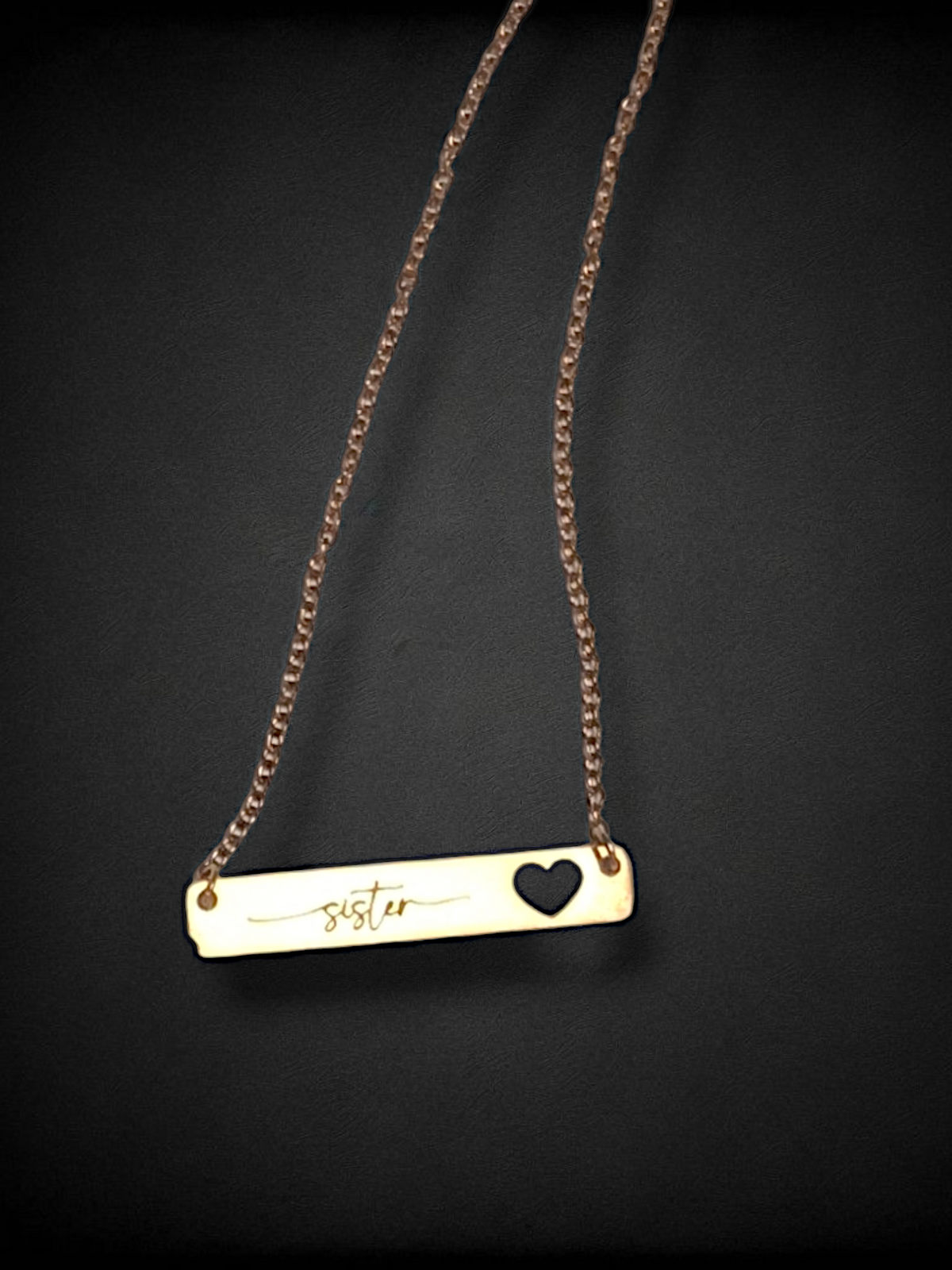 Horizontal Bar Heart Necklace