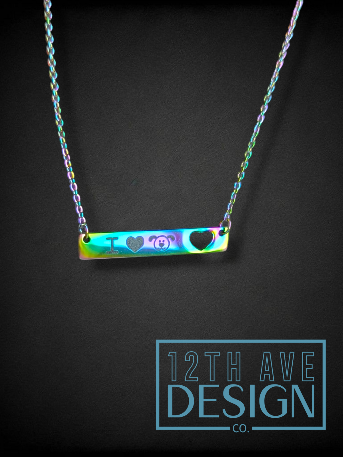 Horizontal Bar Heart Necklace