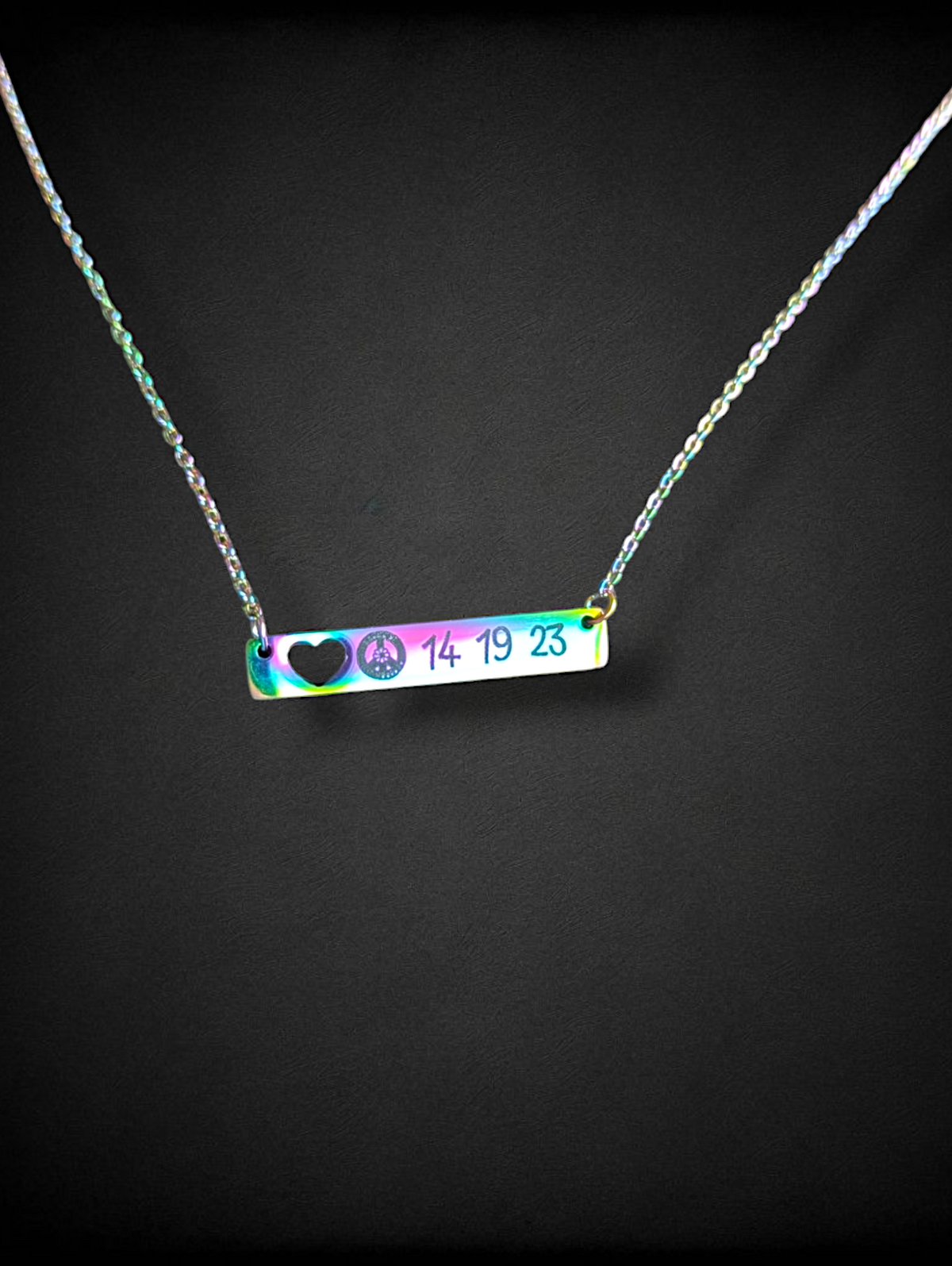 Horizontal Bar Heart Necklace