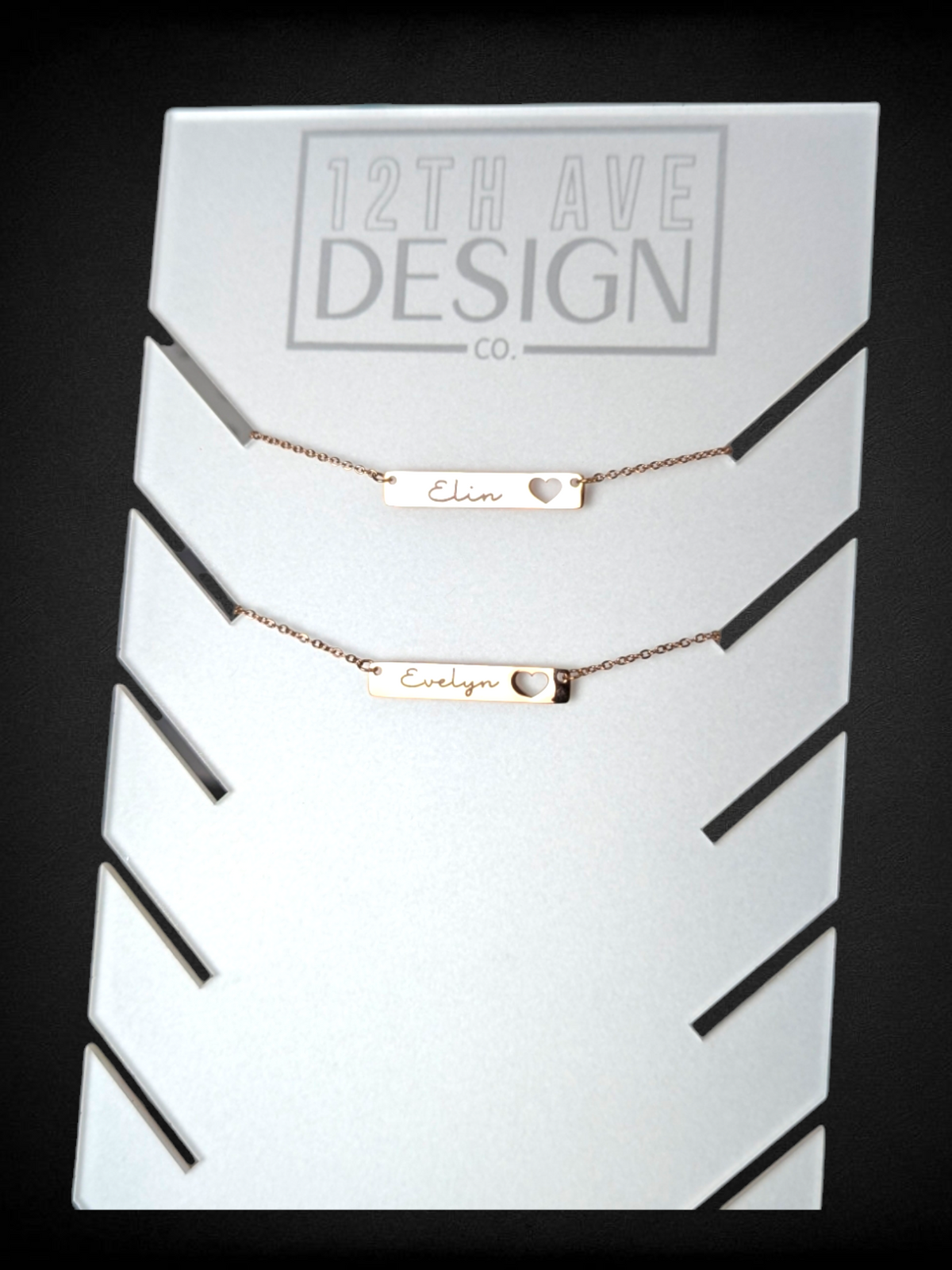 Horizontal Bar Heart Necklace