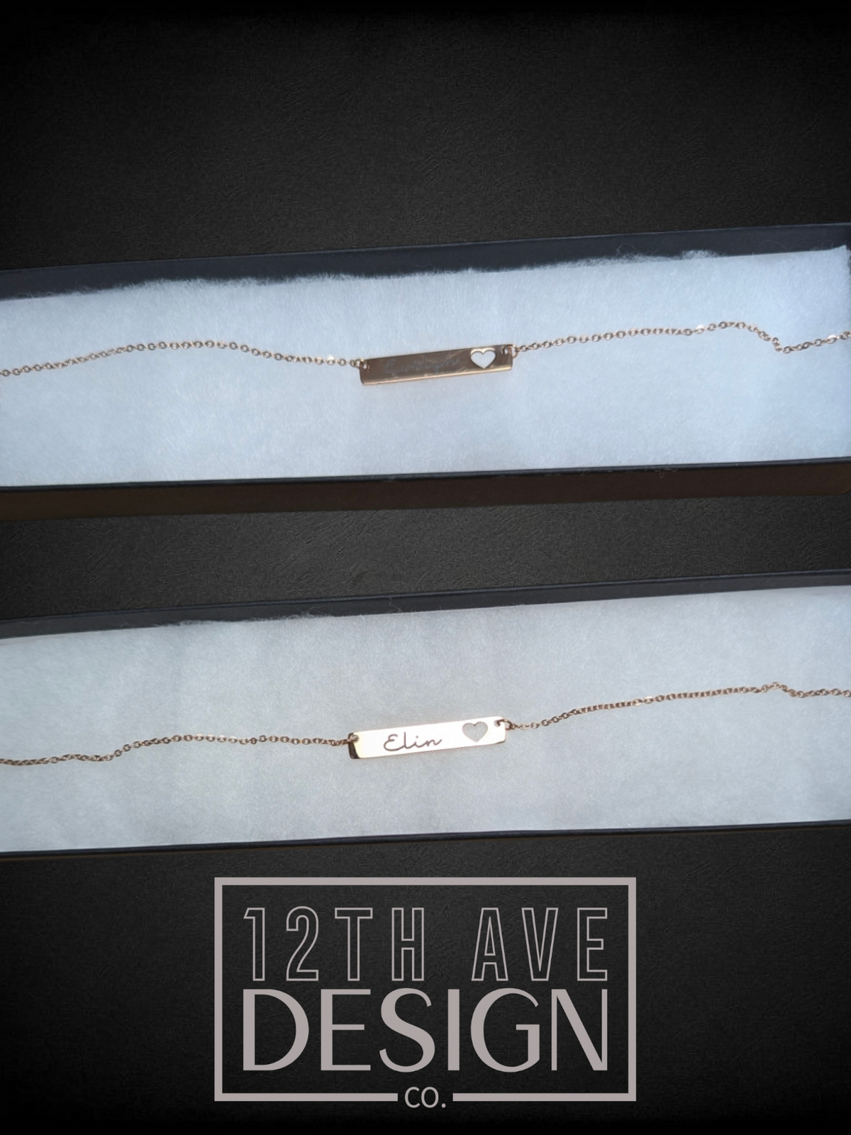 Horizontal Bar Heart Necklace