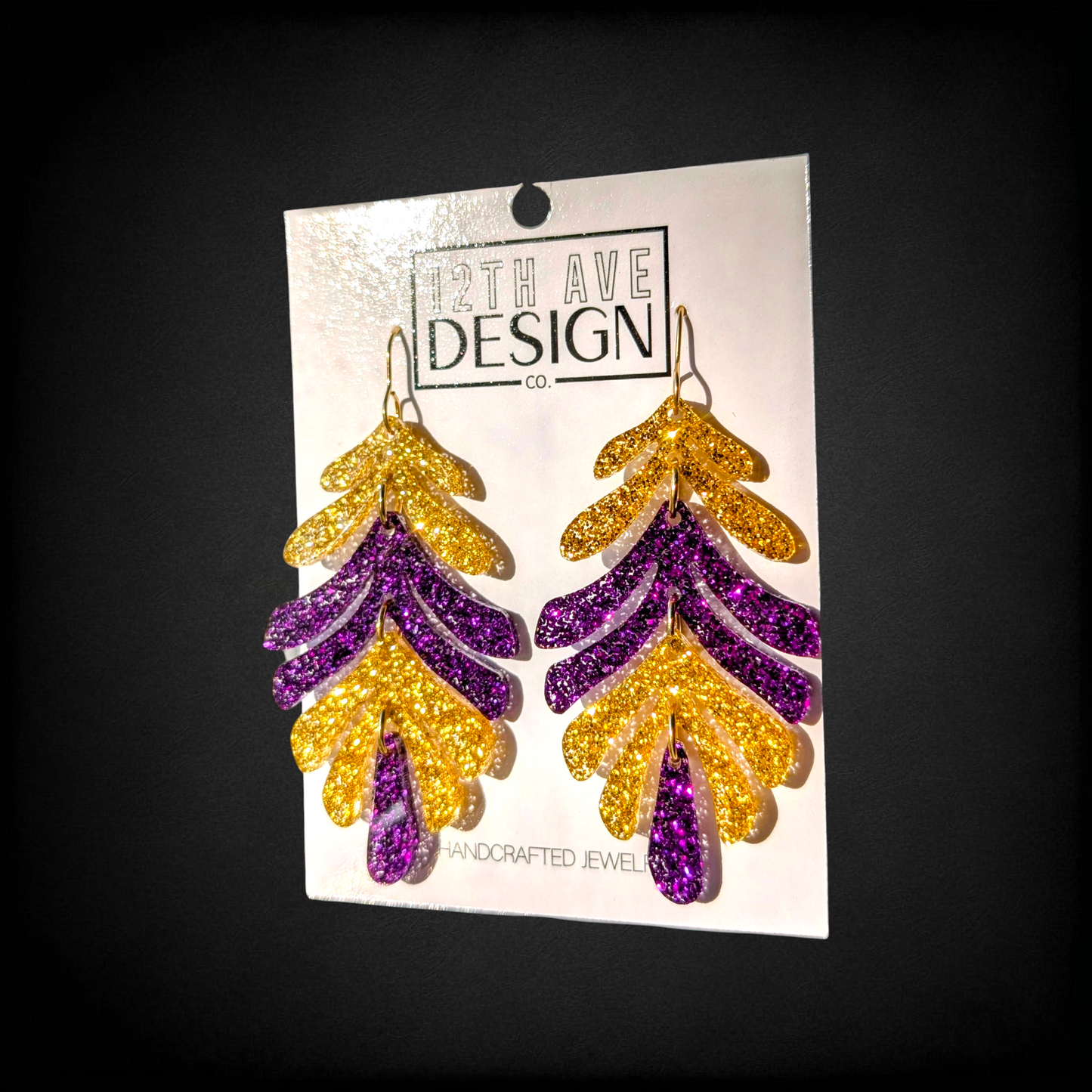 Purple & Gold LSU game day earrings
