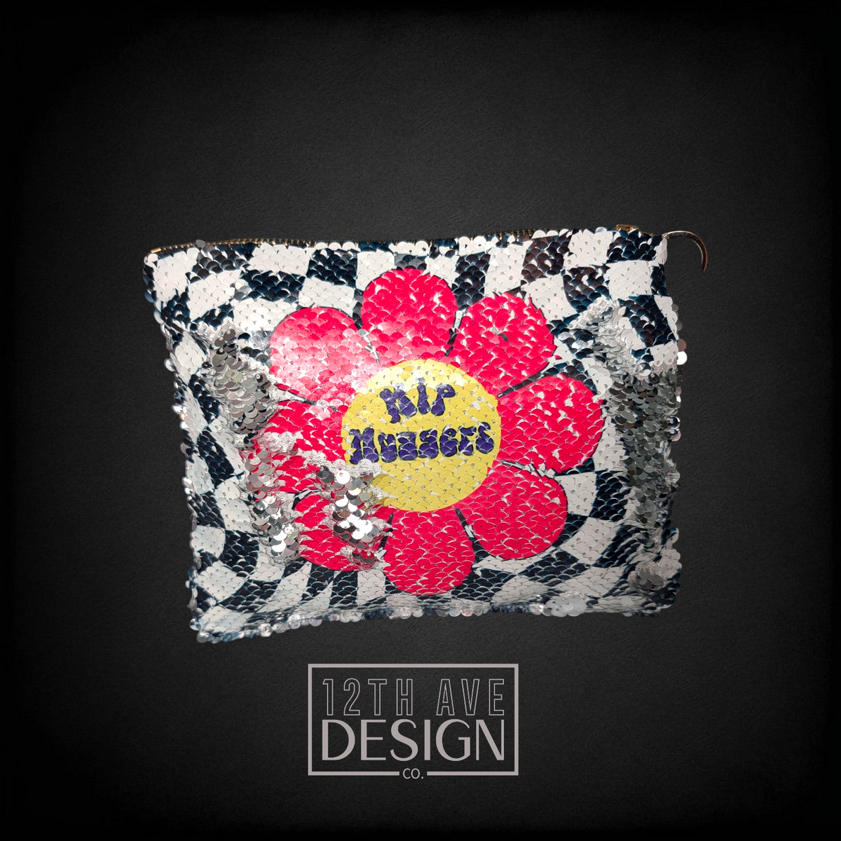 KOHH Flip Sequin Zipper Pouch