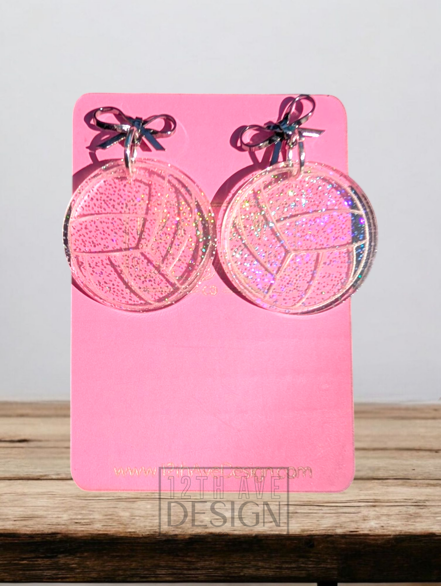 Clear Engraved Sideline Earrings