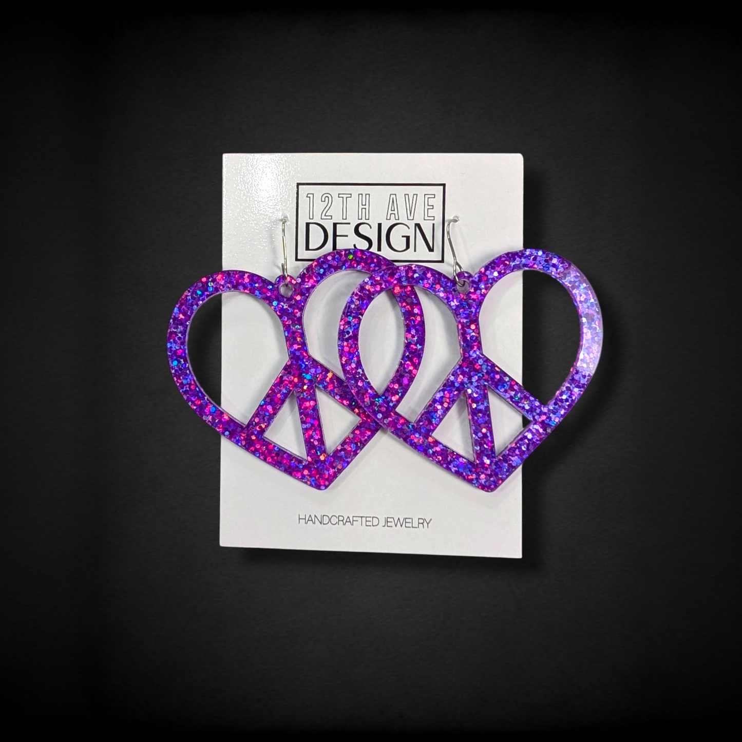 Heart-Shaped Peace Earrings