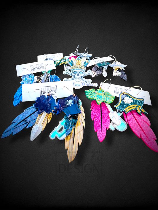 Mayoki Bird & Feather Hoop Earrings