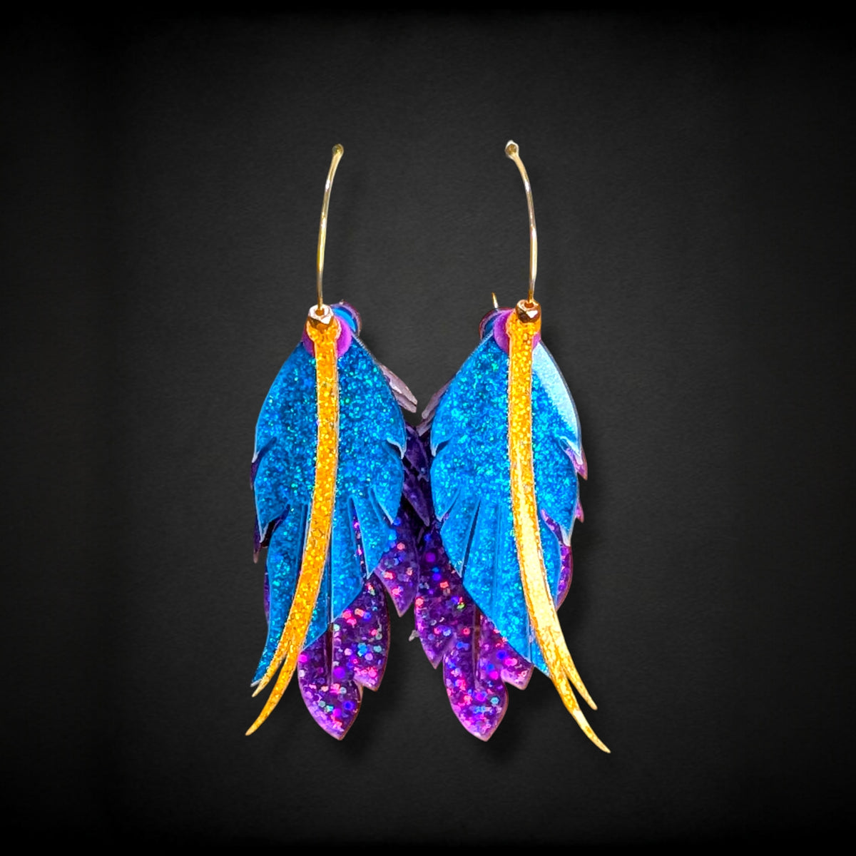 Custom Color Feather Hoops
