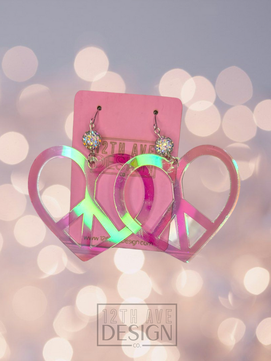 Heart-Shaped Peace Earrings