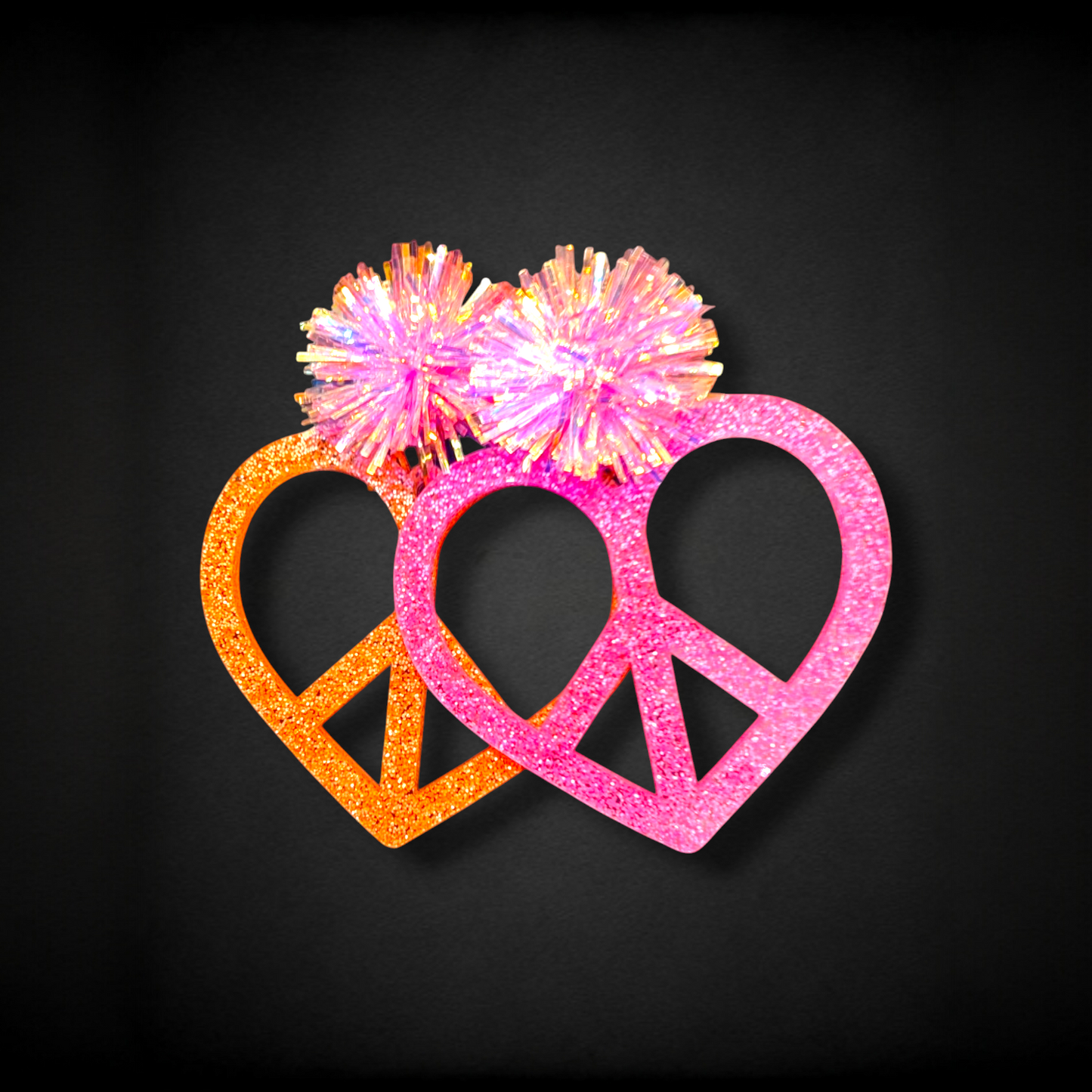 Heart-Shaped Peace Earrings