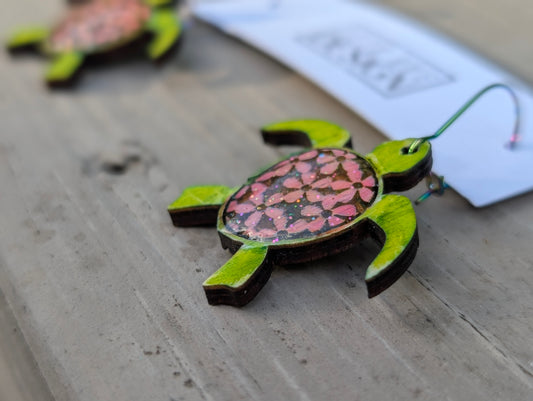 Shimmering Sea Turtle Earrings