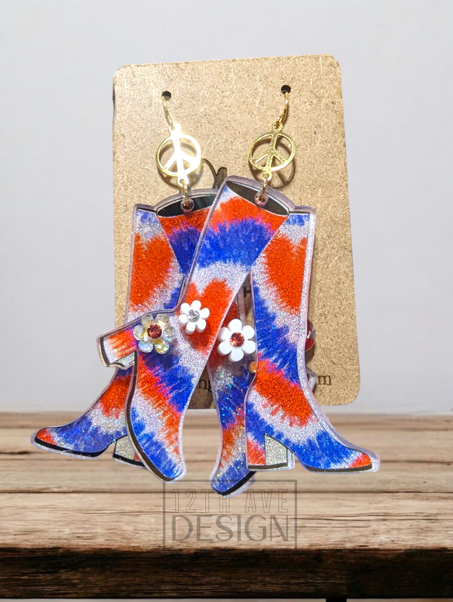 Patriotic GoGo Boot Earrings