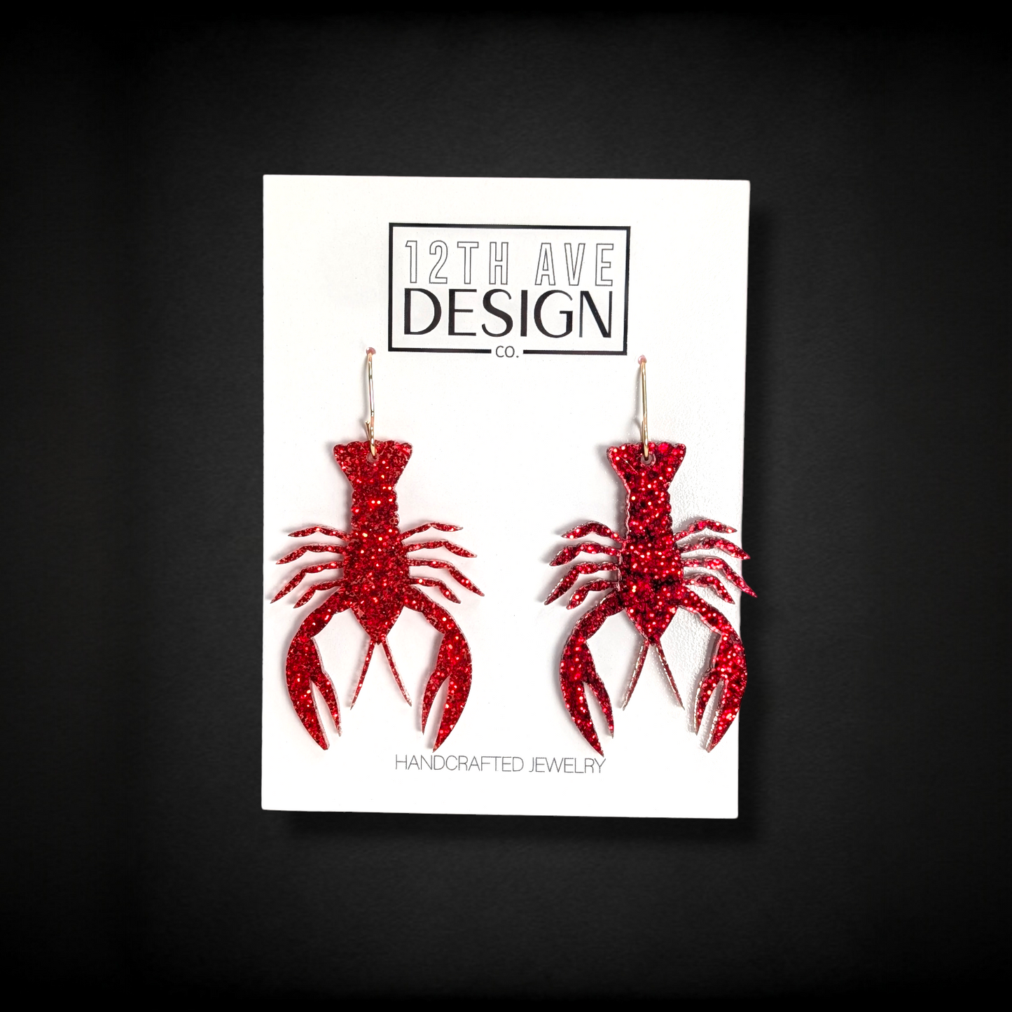 Glitter Crawfish Earrings