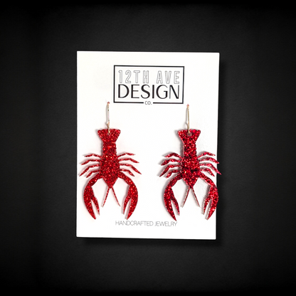 Glitter Crawfish Earrings