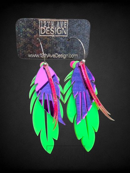 Custom Color Feather Hoops