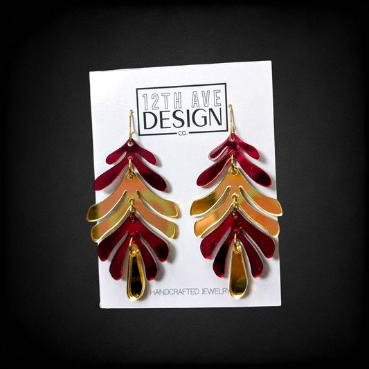 Garnet and gold fsu earrings