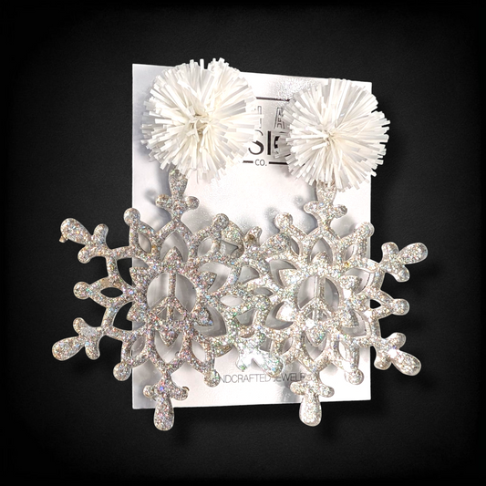 Glitter Peace Sign Snowflakes