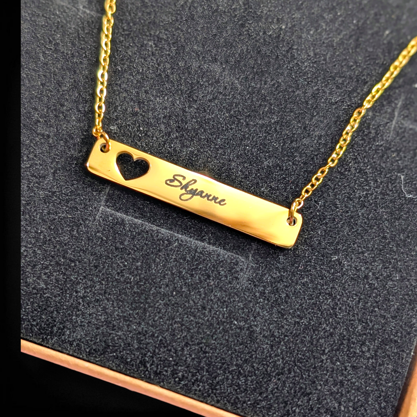 Horizontal Bar Heart Necklace