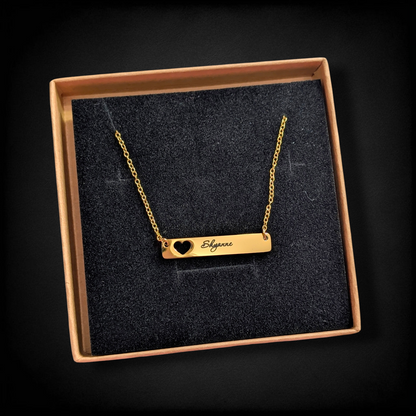 Horizontal Bar Heart Necklace