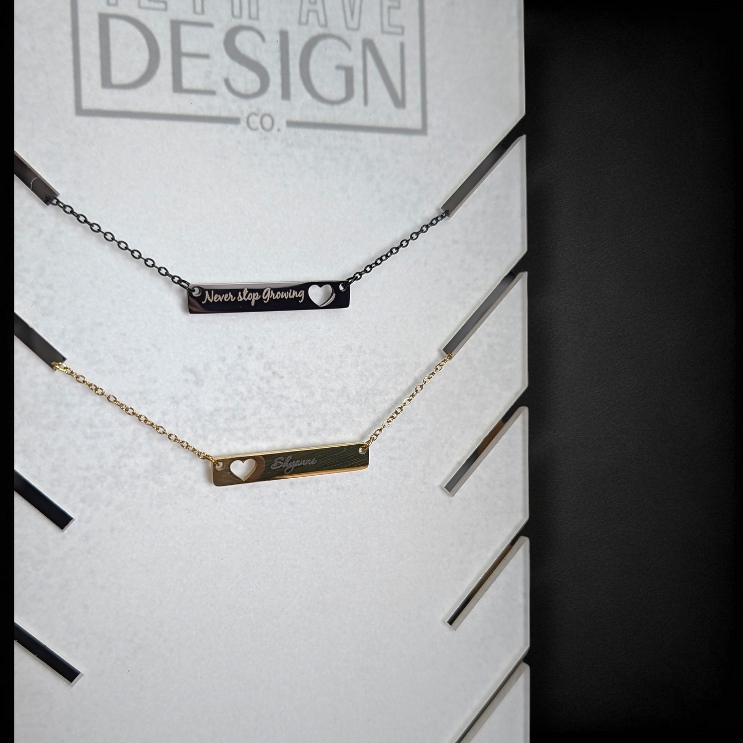 Horizontal Bar Heart Necklace