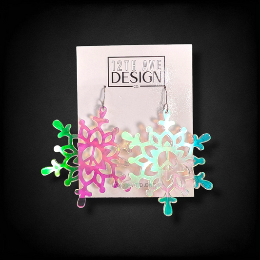 Iridescent Peace Sign Snowflakes