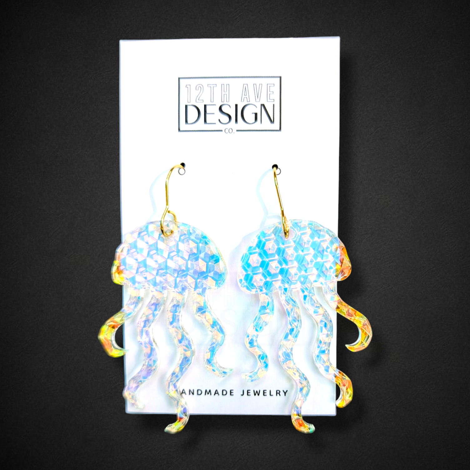 acrylic jellyfish earrings