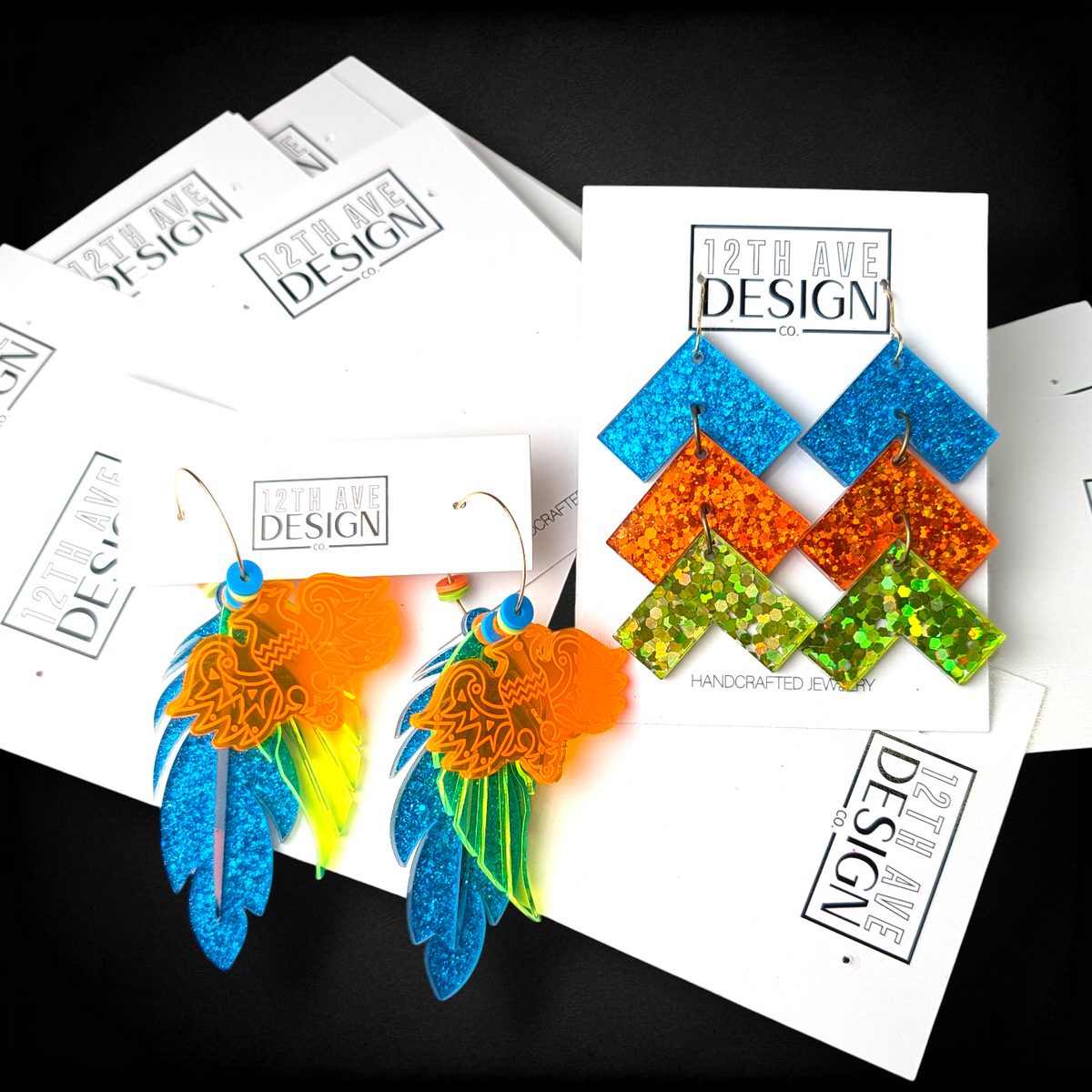 Mayoki Mayoki Bird & Feather Hoop Earrings – 12th Ave Design Co.