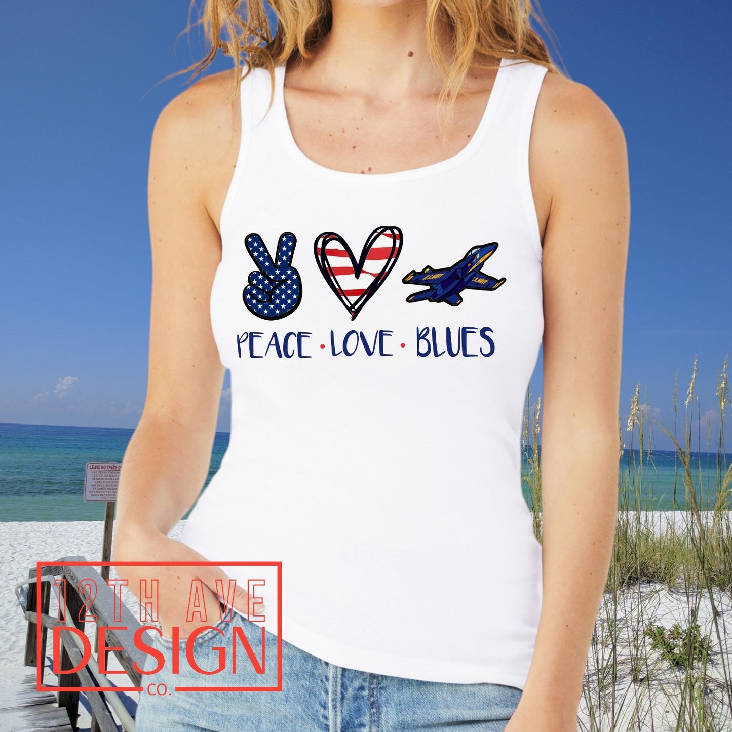 Peace | Love | Blues Essential Tank