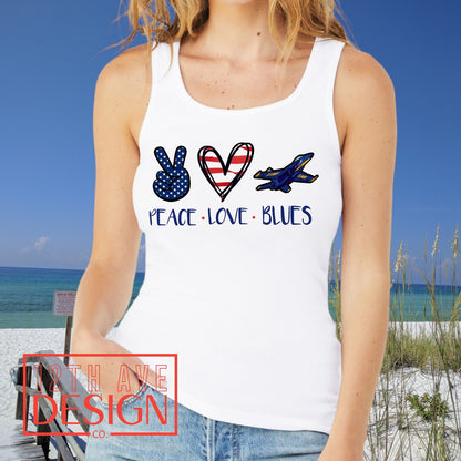 Peace | Love | Blues Essential Tank