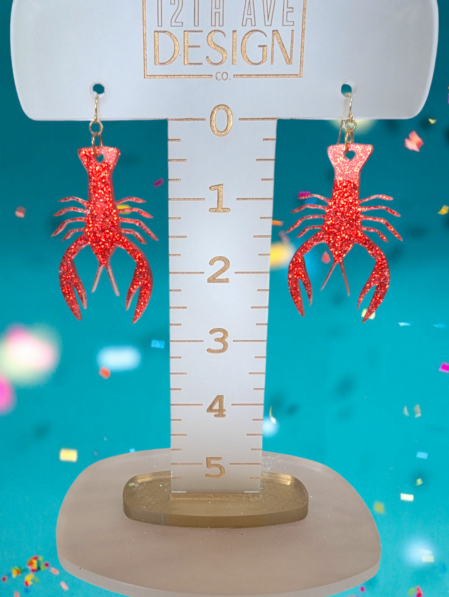 Glitter Crawfish Earrings (Ready Now)