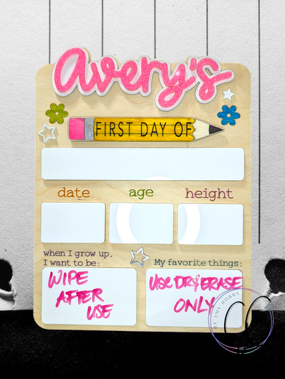 Back to School First Day Memory Plaques