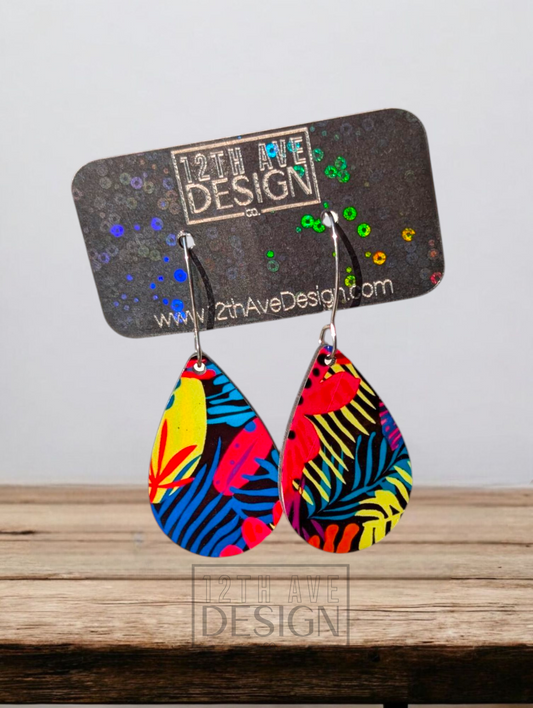 Neon Summer Print Earrings