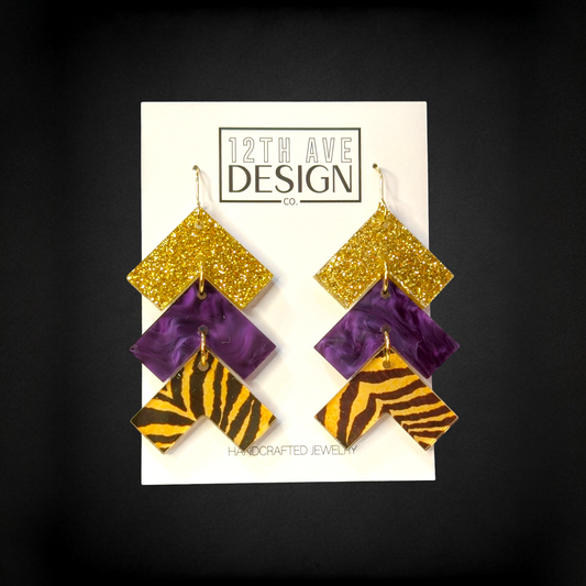 Purple & Gold Earrings