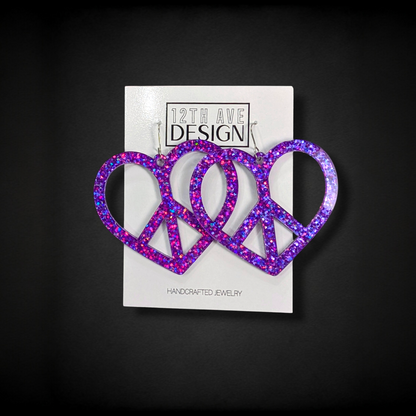 Heart-Shaped Peace Earrings