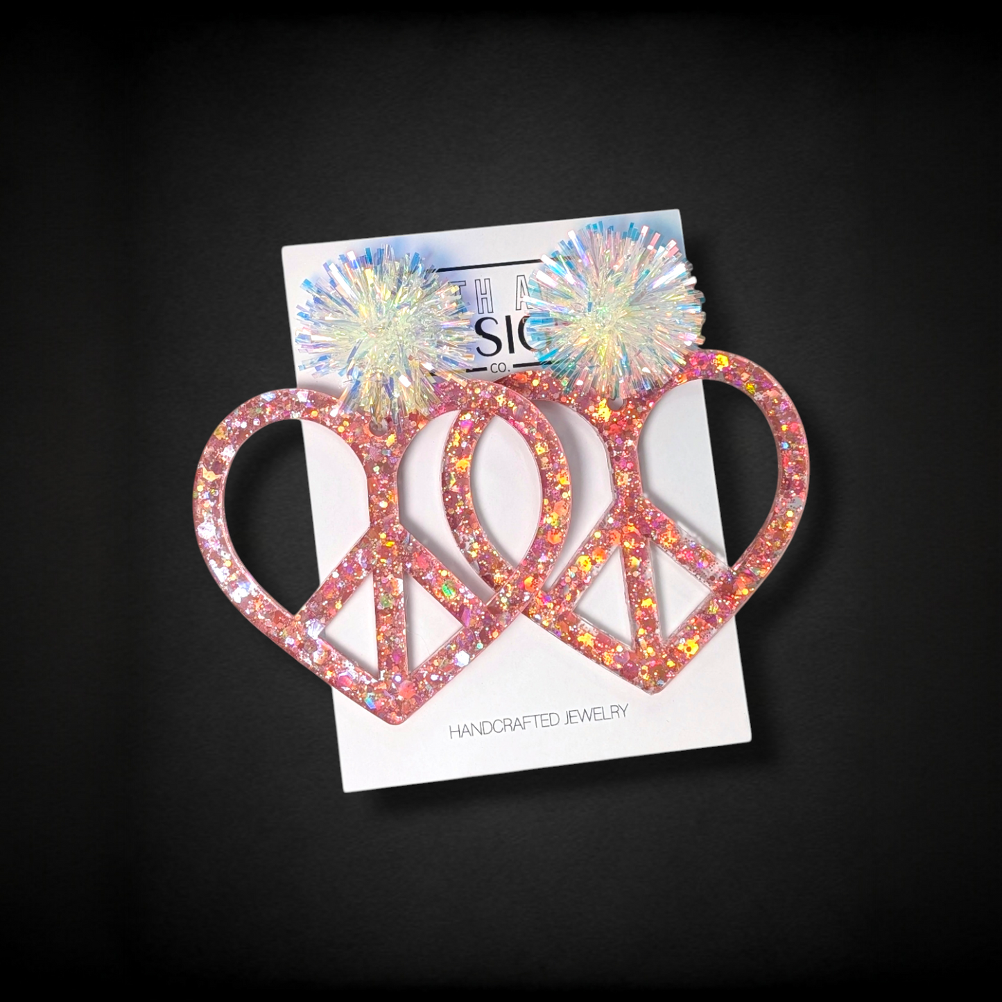 Heart-Shaped Peace Earrings