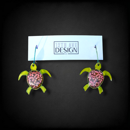 Shimmering Sea Turtle Earrings