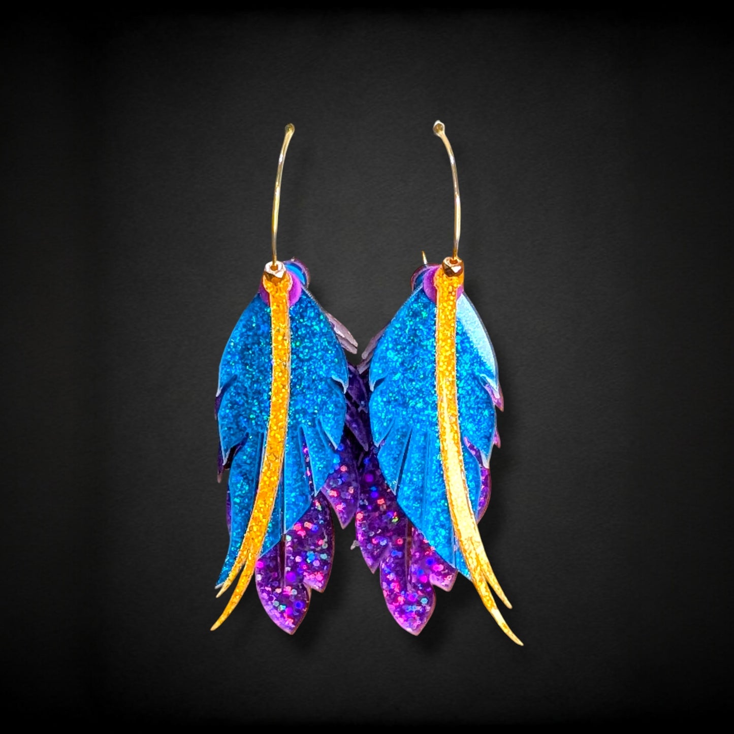 Custom Color Feather Hoops