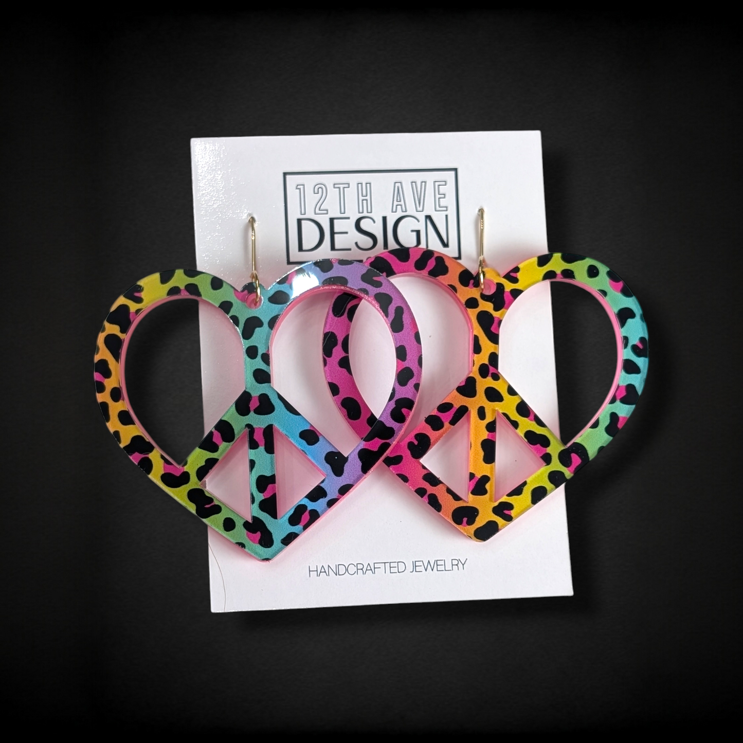 Heart-Shaped Peace Earrings