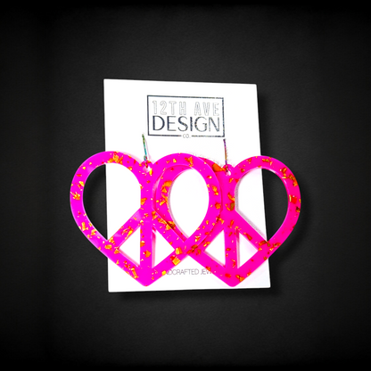 Heart-Shaped Peace Earrings