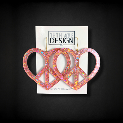 Heart-Shaped Peace Earrings