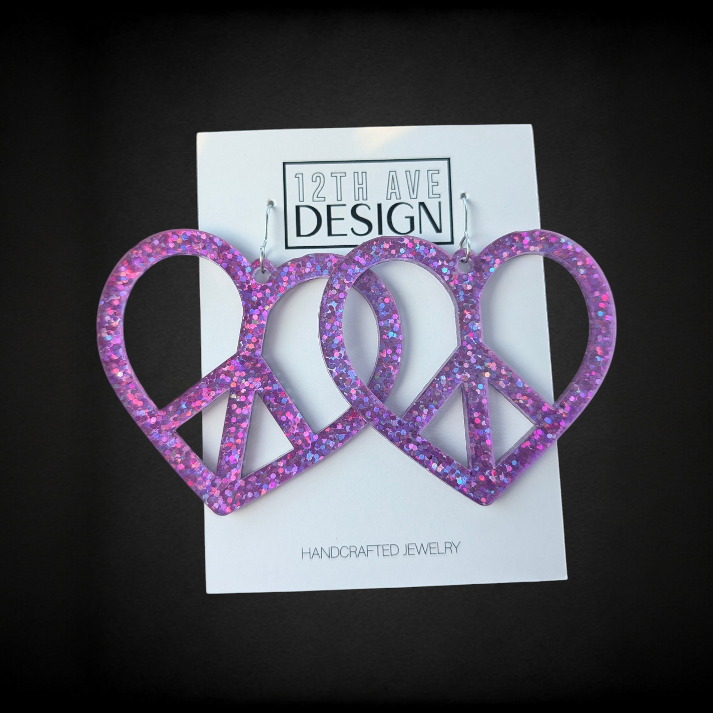 Heart-Shaped Peace Earrings