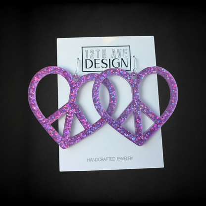Heart-Shaped Peace Earrings