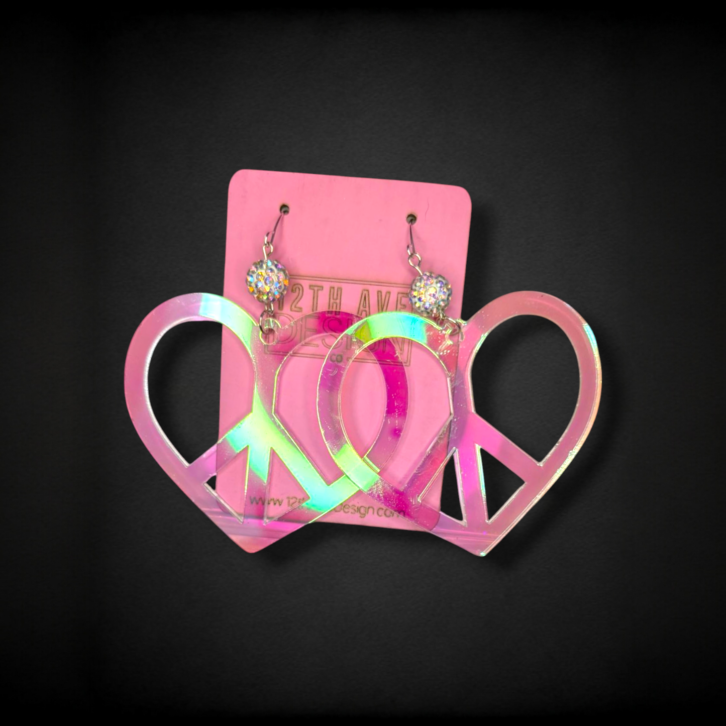 Heart-Shaped Peace Earrings