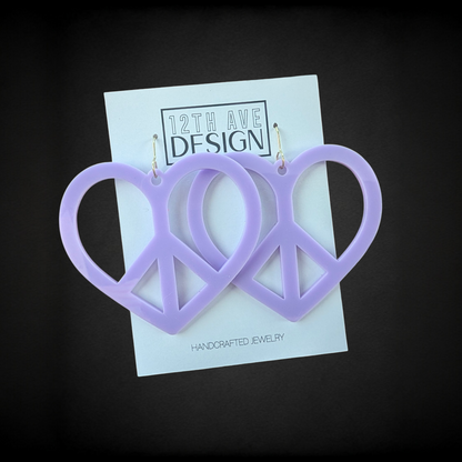 Heart Peace Sign Earrings (SALE)