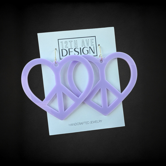 Heart Peace Sign Earrings (SALE)