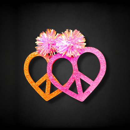 Heart-Shaped Peace Earrings