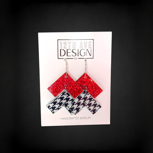 Crimson & Grey Earrings