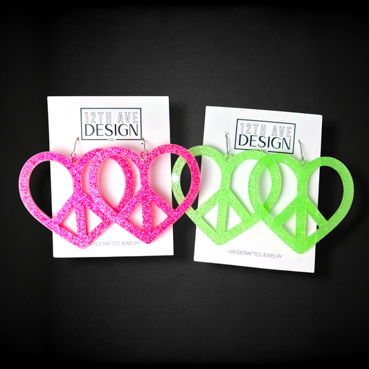 Heart-Shaped Peace Earrings